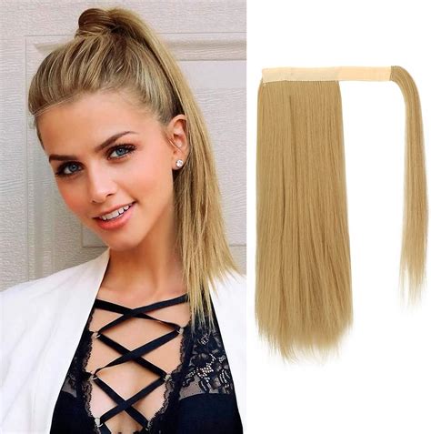 Barsdar Clip In Ponytail Extensions 14 Inch Short Straight Wrap Around