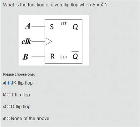 Solved What Is The Function Of Given Flip Flop When B A Chegg Com