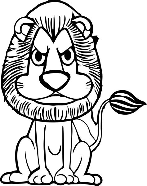 Zoo Lion Angry Coloring Page