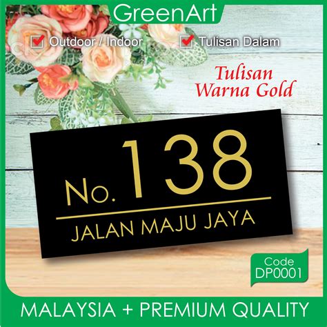Papan Alamat Rumah House Number Plate Papan Tanda Rumah Arcylic | My