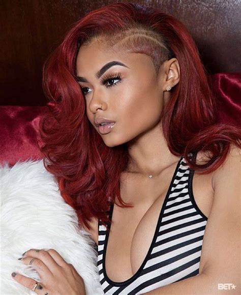 Red hairsyles | girl with the red hair 35 cute hairstyles. India Westbrooks with red hair and sidecut | Black girl ...