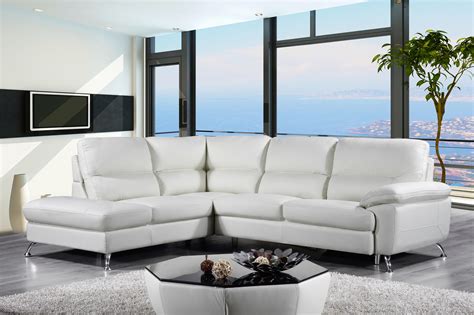 Cortesi Home Contemporary Miami Genuine Leather Sectional Sofa With