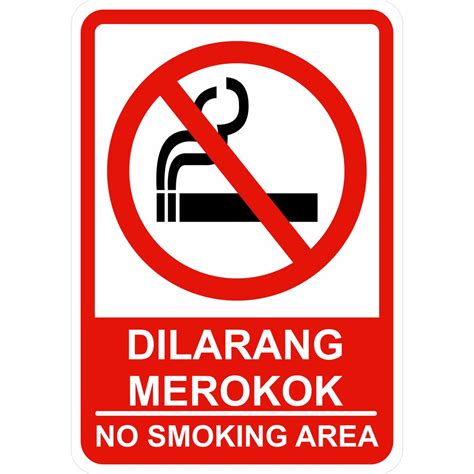 Jual Rambu Dilarang Merokok No Smoking Kotak 35cm X 50cm Plat