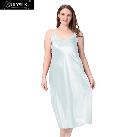 Lilysilk 100 Silk Nightgown Women Plus Size 5xl Big Solid 22 Momme V