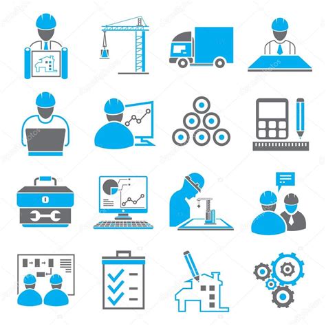 Collection Of 16 Engineer Icons Set Stock Vector Image By ©loopang