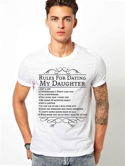 rules t shirt for dating my daughter funny fathers day dad etsy