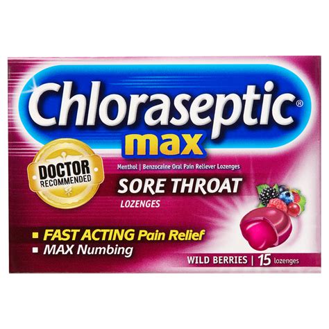 Chloraseptic Max Strength Sore Throat Lozenges Wild Berries 15ct