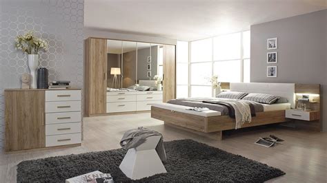 Schlafzimmer komplett modern | schlafzimmer komplett weiß brombeer. Schlafzimmer Set MOSBACH in Sanremo Eiche hell und weiß LED