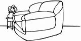 Sofa Coloring Household sketch template
