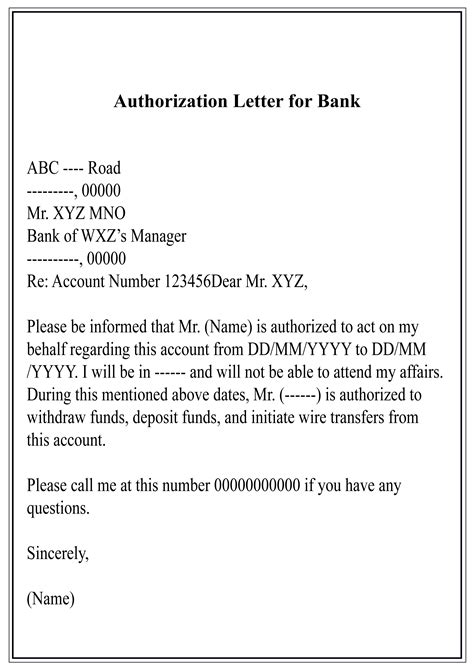 Free Authorization Letter Template Sample And Example Pdf Best