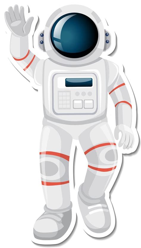 Astronaut Or Spaceman Cartoon Character In Sticker Style 2801648 Vector