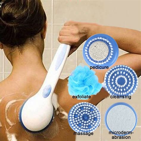 5 In 1 Electric Bath Shower Brush Body Bath Shower For Back Long Handled Back Brush Scrubber