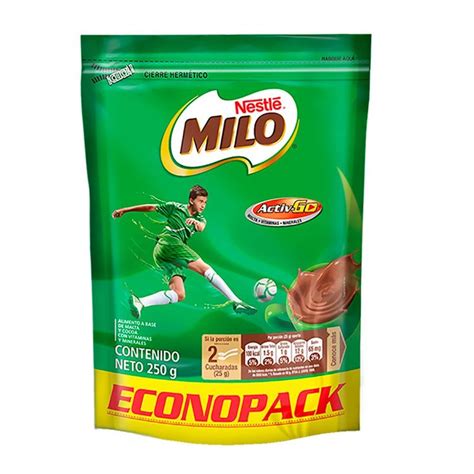 Join mïlo cosmetics to be informed of all our new products, receive our makeup tips, our latest news and be part of the mïlo community. Milo Active-Go Doy Pack x 250 g - Tiendas Metro Colombia
