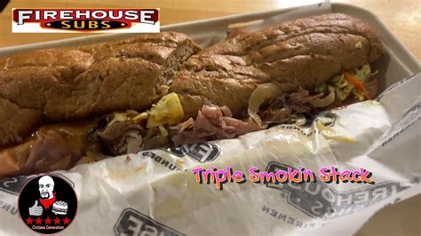 Firehouse Subs Triple Smokin Stack Sandwich Review Youtube