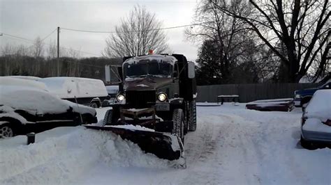 Plowing Snow In A 1942 Chevy Army Truck Youtube