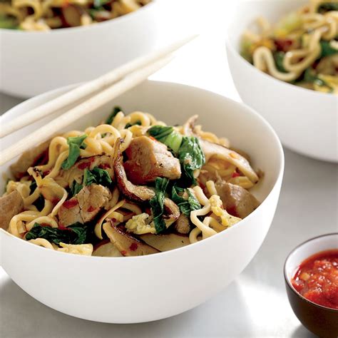 Asian Pork Mushroom And Noodle Stir Fry Recipe Melissa Rubel Jacobson Food And Wine