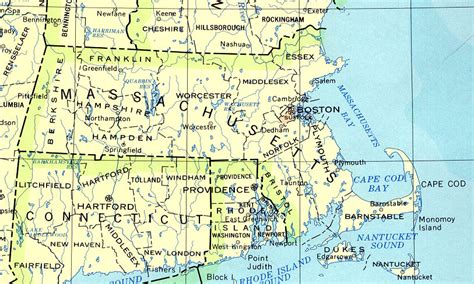 Massachusetts Map Travel Information Hotels Accommodation And Real Estate