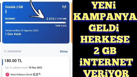 Turkcell N Yen Kampanyasi Gb Nternet Ver Yor Turkcell Bedava