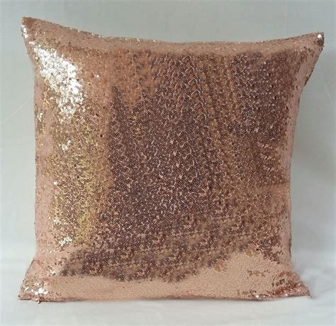 Rose Gold Sequin Pillow Rose Gold Pillow Cover Metallic Etsy