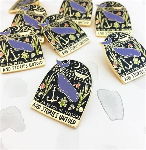 New Limited Edition The Sea So Full Enamel Whale Pin Badge