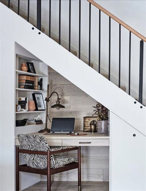 Space Beneath The Stairs Is Maximized With A Small Workspace Complete