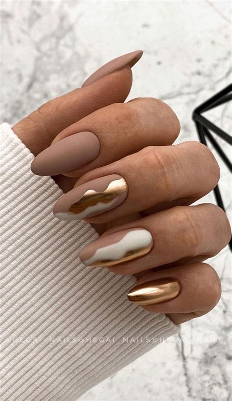 Creative Pretty Nail Trends Nude And Metallic Nails