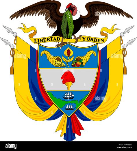 Coat Of Arms Of The Republic Of Colombia Stock Photo Alamy