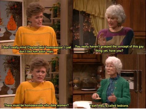 Blanche Doesnt Grasp The Concept Of Homosexuality Golden Girls