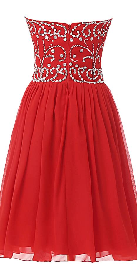 Homecoming Dresses Sexy Short Red Sweetheart Chiffon Prom Dress Graduation Dresses Party