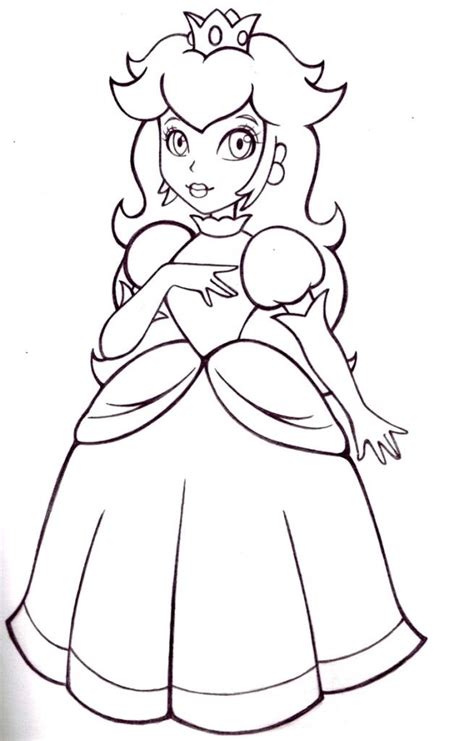 Princess Peach Mario Coloring Pages Learning How To R