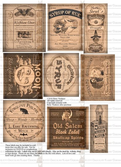 Potion Bottle Halloween Witch Labels Digital Download Etsy In 2021