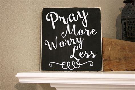 12x12 Pray More Worry Less Wood Sign Faith Love