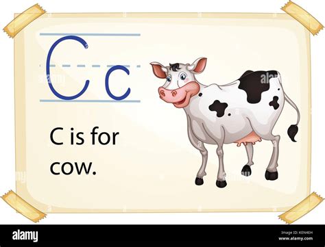 Illustration Of Alphabet C Is For Cow Stock Vector Image And Art Alamy