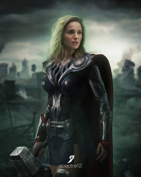 Love and thunder, and will have the thunder god's powers. Natalie Portman as Lady Thor (Digital artwork by Sceptre12 ...