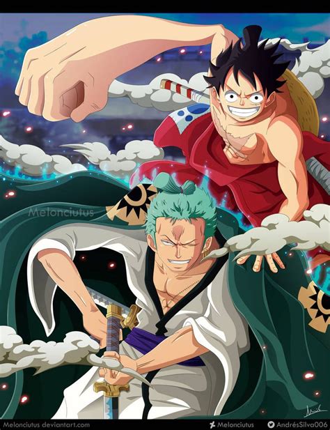 One Piece Fanart Luffy Y Zoro Wano By Melonciutus One Piece Manga One Piece Series One
