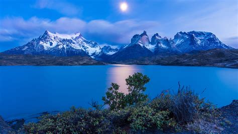 1920x1080 Chile Earth Lake Landscape Moon Night Twilight Laptop Full Hd 1080p Hd 4k Wallpapers