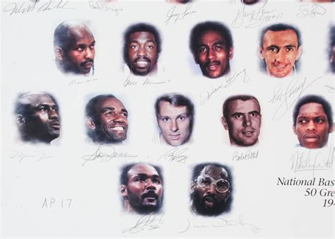 Sold Nba 50 Greatest Players Signed Lithograph Ap Coa Jsa