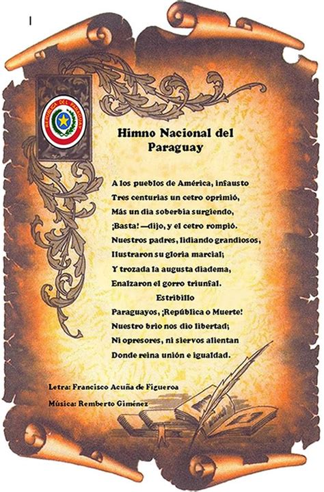 Himno Nacional Del Peru En Pergamino Simbolos Patrios Simbolos Patrios 359