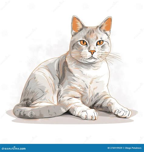 A White Cat With Orange Eyes Is Sitting On The Floor Stock Image Image Of Mammal Domestic