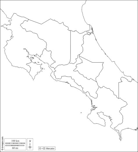 Costa Rica Mapa Gratuito Mapa Mudo Gratuito Mapa En Blanco Gratuito