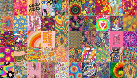 Digital 50pcs Trippy Hippy Collage Kit Instant Download Etsy