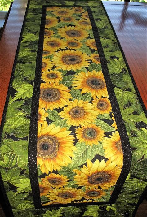Sunflower Table Runner Quilted Handmade Wall Hanging Door Etsy