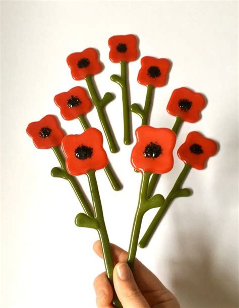 Space the corms 6 to 8 inches apart. Fused Glass Remembrance Day Poppy Garden Decoration fused ...