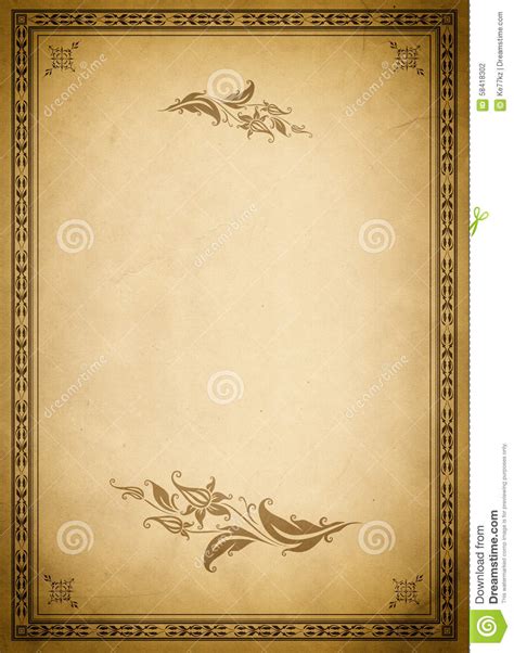 Old Paper Backdrop And Old Fashioned Border Stock Photo Image 58418302