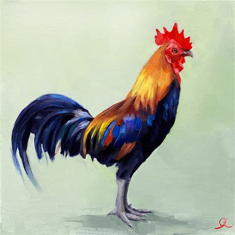 Rooster Art Chicken Art Bird Print Rooster Print Rooster Etsy