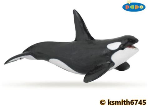 Papo Killer Whale Solid Plastic Toy Wild Zoo Sea Marine Animal Orca