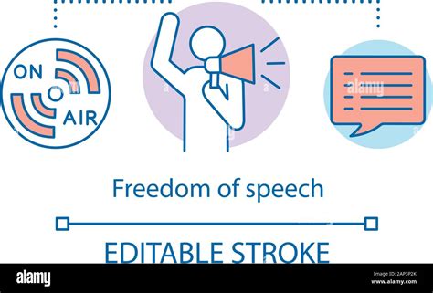 Freedom Of Speech Concept Icon Idea Thin Line Illustration Expressing