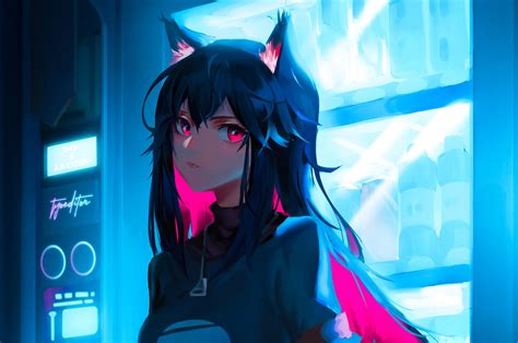 2560x1700 Cyber Anime Girl 4k Chromebook Pixel Hd 4k Wallpapers Images