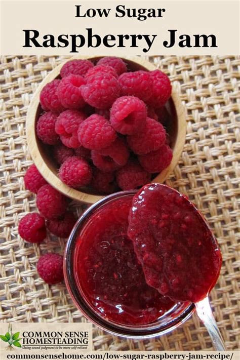 Homemade Low Sugar Raspberry Jam Recipe More Berries Less Sugar