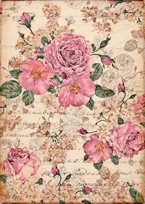Old Fashion Roses Paper Shabby Chic Paper Decoupage Vintage